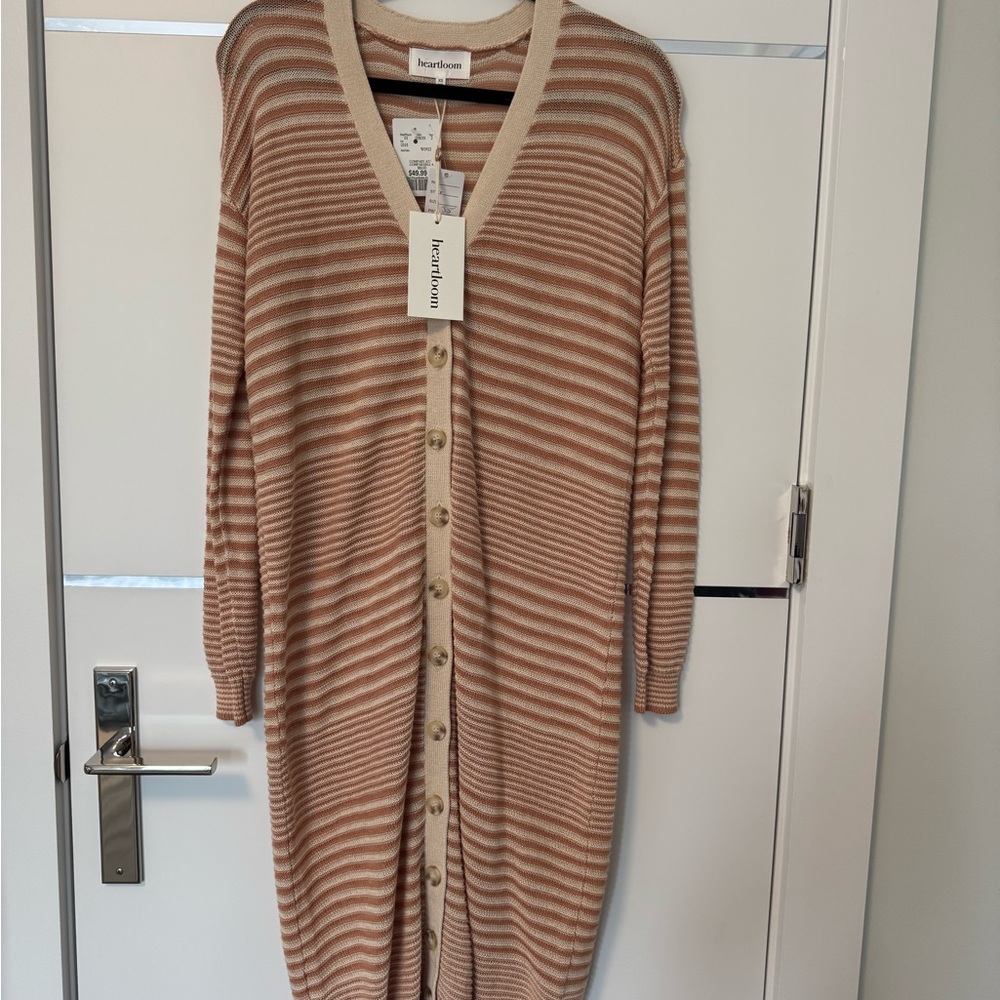 Heartloom Striped Tan Cardigan
